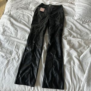 MISSGUIDED Faux Leather Split Pants